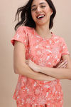 Zivame Knit Cotton Short Set - Burnt Coral — thumbnail 5